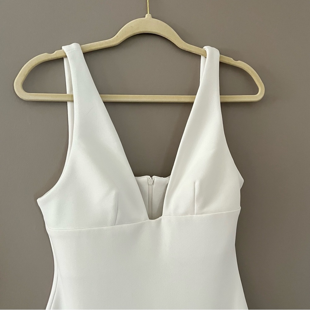 BEC & BRIDGE Ivory Iris V-Neck Stretchy Midi Dress Size 8 - Picture 5 of 15